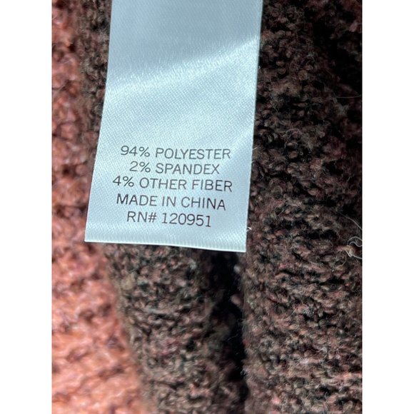 So sweater women’s size large turtleneck pull over nautical warm brown stripes h - Picture 7 of 8